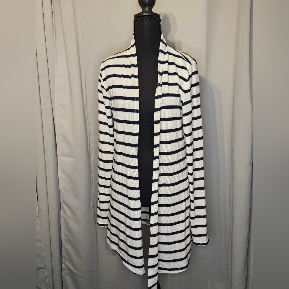 Mix Blue and White Striped Cardigan
